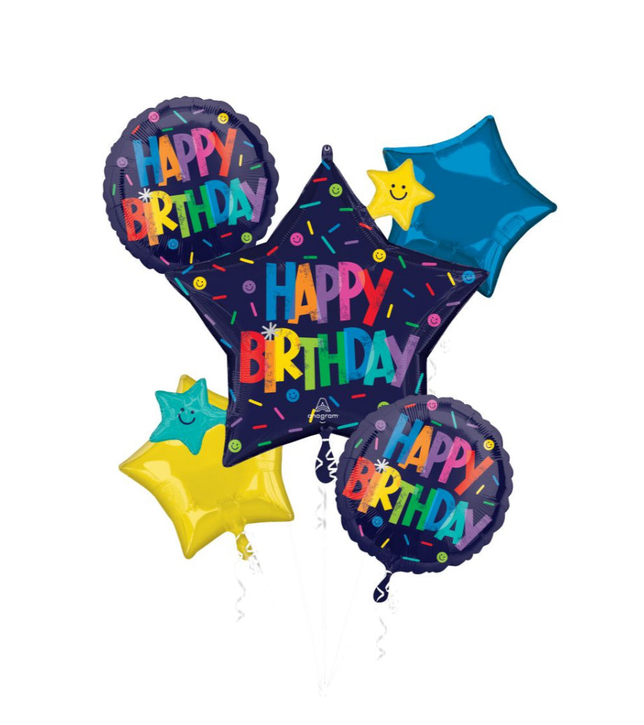 Anagram 5ct Bold Birthday Balloon Bouquet